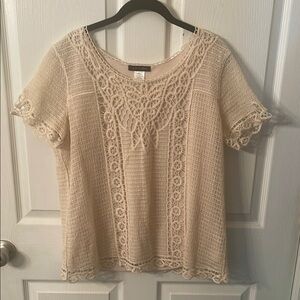 Cream Lace Women Top